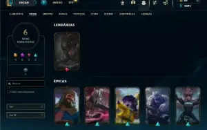 Diamante 4 com 35 Champs e 6 Skins + 2 Fragmentos