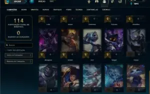 Diamante 4 com 35 Champs e 6 Skins + 2 Fragmentos