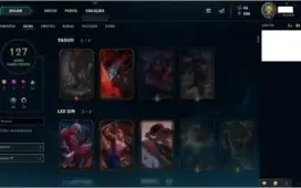Conta Diamante 5 Season8, todos campeões, várias skins