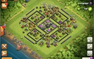Clash of clans cv 9 recente com ataque aereo full