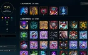 Conta Ouro 1, todos os champs, 245 skins