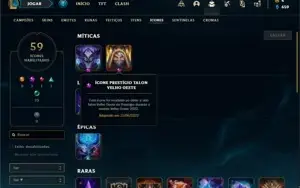 Conta Unranked com 20 Champs e 17 Skins ( 2 Prestigios )