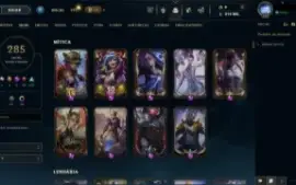 conta de lol com 288 skins habilitadas skin Ahri faker
