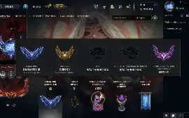 conta de lol com 288 skins habilitadas skin Ahri faker