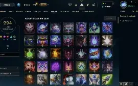 conta de lol com 288 skins habilitadas skin Ahri faker