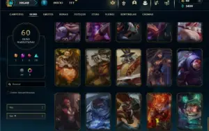 Unranked com 100 Champs e 60 Skins ( JG / SUP / ADC ) + RP
