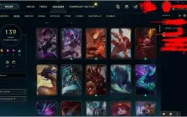 Conta LOL varias skins Elo Ouro IV