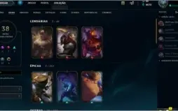 Conta Sem elo./elo anterior diamante 5. 118 Champs/ 38 skins