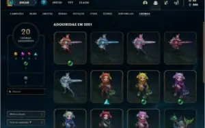 Conta platina 3 com 13 skins e 24 champs