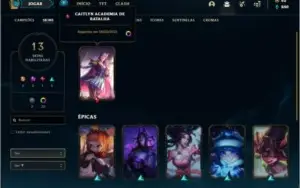 Conta platina 3 com 13 skins e 24 champs