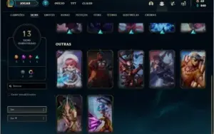 Conta platina 3 com 13 skins e 24 champs