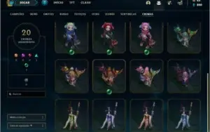 Conta platina 3 com 13 skins e 24 champs