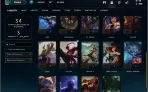 Conta platina 3 com 13 skins e 24 champs