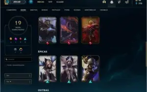 Conta DIAMANTE 4 com 20 skins e 48 champs