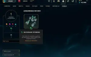 Mestre com 35 Champs e 3 Skins + 12 Fragmentos