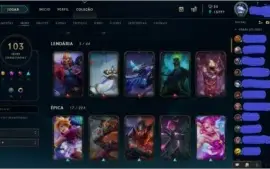 Conta Lol c/103 skins, 1.3k gasto em R$