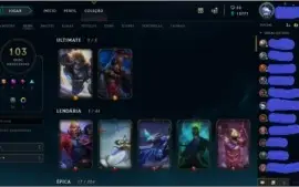 Conta Lol c/103 skins, 1.3k gasto em R$