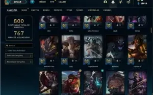 Conta ouro 2 com TODOS os champs e 325 Skins + 6 Vitoriosas