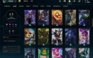 Esmeralda 2 com 90 Champs e 63 Skins + 4 Vitoriosas