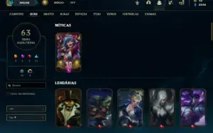 Esmeralda 2 com 90 Champs e 63 Skins + 4 Vitoriosas
