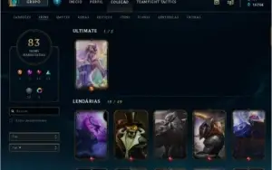 CONTA DE LOL PLATINA IV - 83 SKINS.