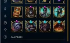 CONTA DIAMANTE (D3), NÍVEL 198, 132 CAMPEÕES, 102 SKINS
