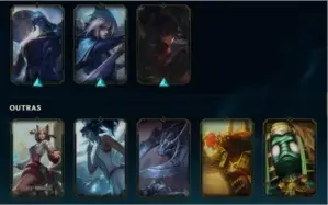 Conta lol com 97 skins sendo 3 ultimei-te