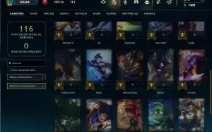Unranked com 30 Champs e 5 Skins + 5 Espolios