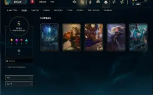 Unranked com 30 Champs e 5 Skins + 5 Espolios