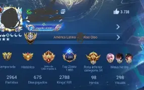 Conta Honor of Kings Nobreza 10( 299 Skins)