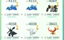 Pokemon GO - Level 50 - 45 Legendary and Mythical 100%