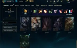 Diamante 4 com 26 champs e 1 Skin + 30 Espolios