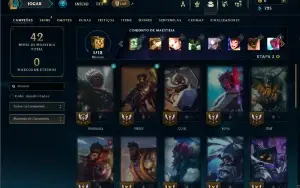 Diamante 4 com 26 champs e 1 Skin + 30 Espolios