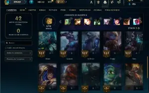 Diamante 4 com 26 champs e 1 Skin + 30 Espolios
