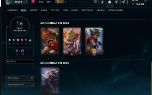 Conta Diamante 4 + Dj sona, jhin cosmos negro, sett floresce
