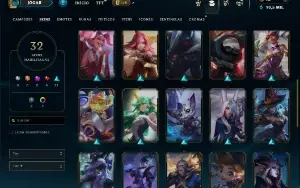 Unranked com 55 Champs e 32 Skins ( ADC / MID )