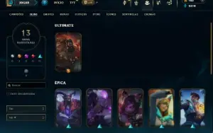 Bronze 4 com 30 Champs e 13 Skins