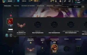 Bronze 4 com 30 Champs e 13 Skins