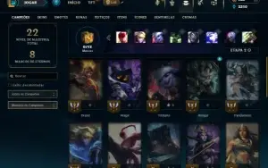 Bronze 4 com 30 Champs e 13 Skins