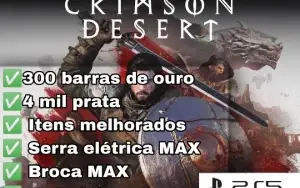 Crimson Desert - Itens, Ouro,Prata, Materias,armas,etc (PS5)