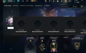 Unranked com 130 Champs e 115 Skins +3 Prestigios