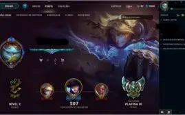 conta LOL 132 skins borda platina