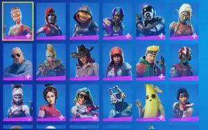 Todos os passes Fulls, 22+ Skins de Loja, 97 Picaretas, 103