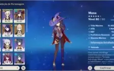 Conta genshin, raiden, venti, klee etc
