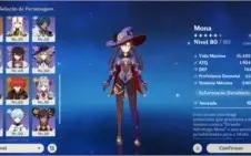 Conta genshin, raiden, venti, klee etc