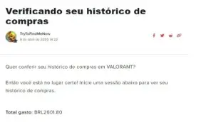 Conta VALORANT - +R$2600 gastos - 1º DONO!