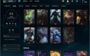 Conta prata 3 com 100 champs e 93 skins (400k de Yasuo)