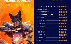 Envio De Skins/Passes/Chibi/Arena Lol - Envio Imediato