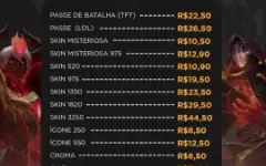 Envio De Skins/Passes/Chibi/Arena Lol - Envio Imediato