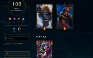 CONTA LOL- 108 SKINS- 156 CHAMPS NO PRECINHO-PASSE TFT